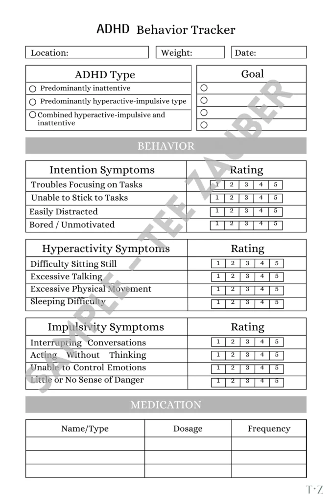 ADHD behavior tracker