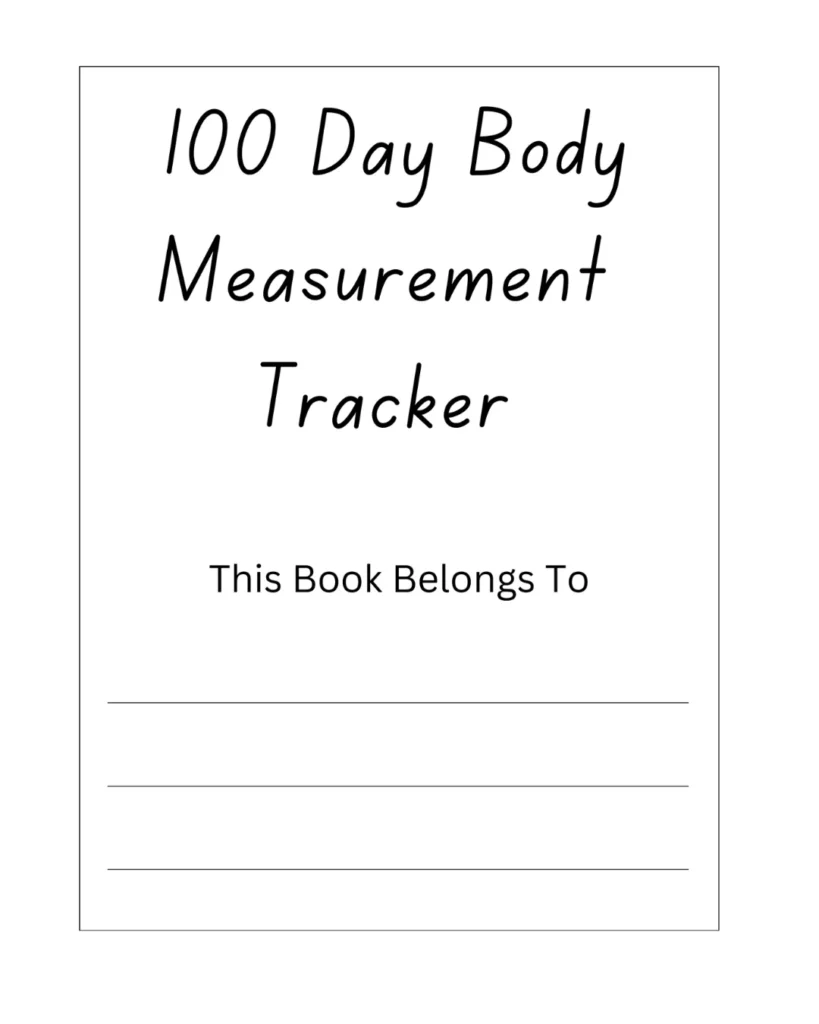 100 day body measurement tracker cover