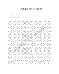 100 day body measurement tracker page 2