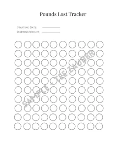 100 day body measurement tracker page 3