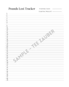 100 day body measurement tracker page 4