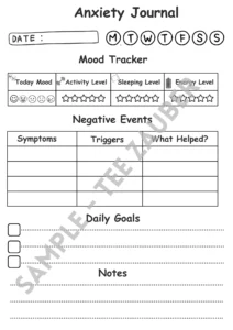 anxiety journal a4