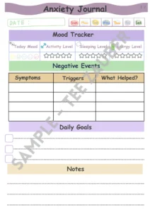 anxiety journal a4