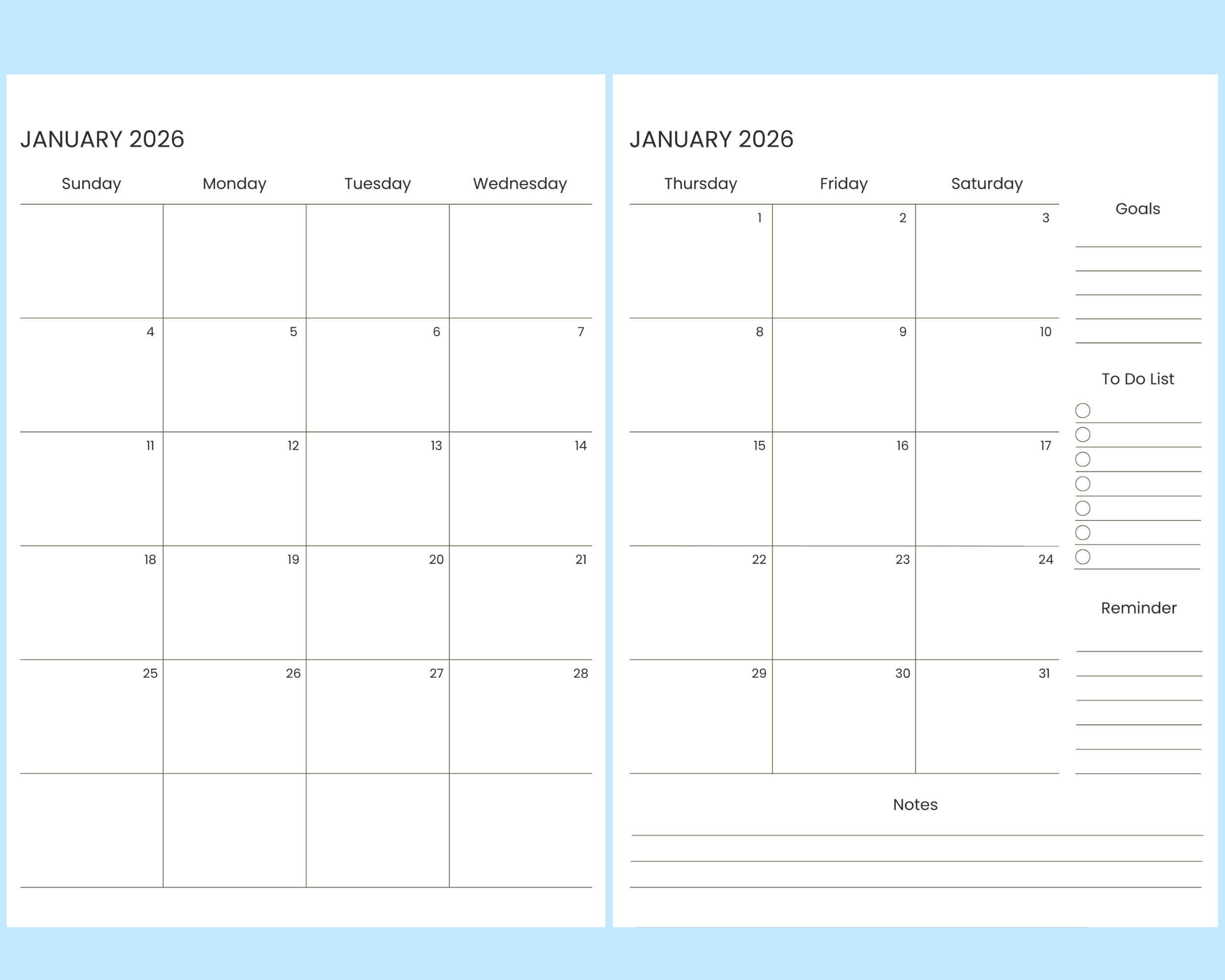 free daily planner printable pdf template layout
